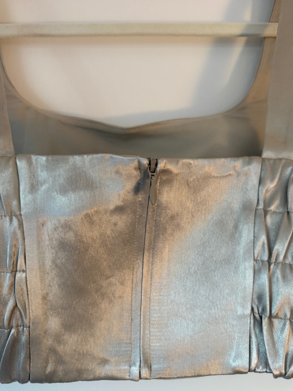 Banana Republic Silver Satin Quilted Tank - Picture 4 of 4